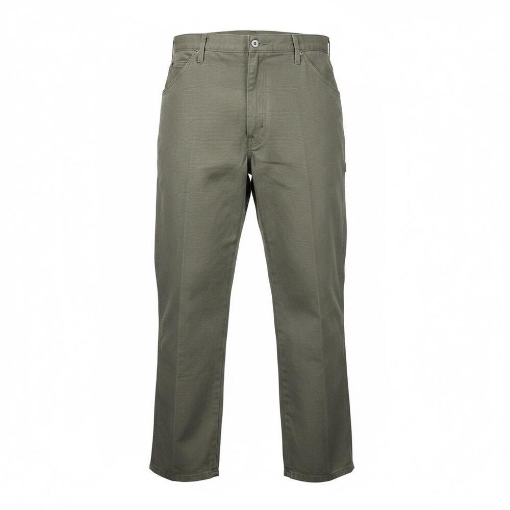 Dickies Jeans Mens 42x30 Green Relaxed Fit Canvas Straight Workwear W816646